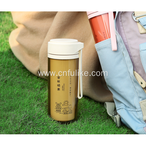 Leakproof Double Wall Bamboo Fiber Plastic Mug